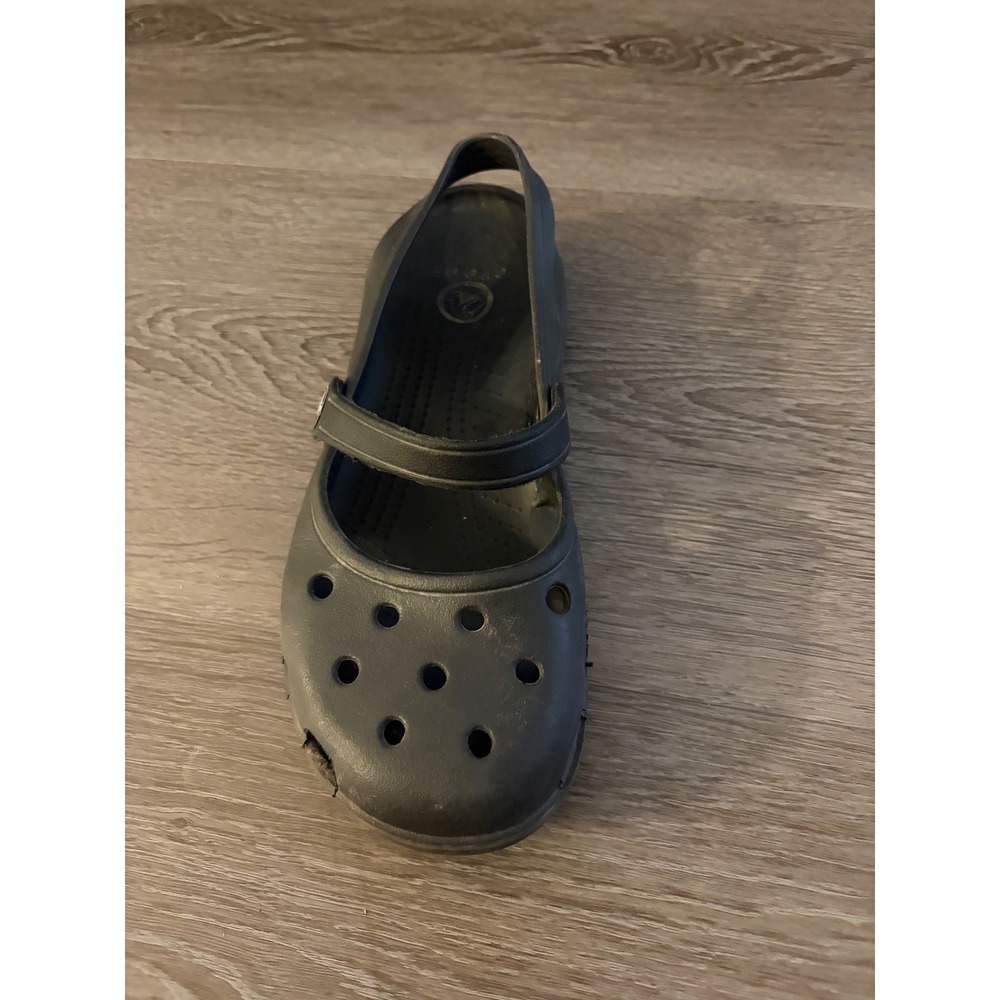 Crocs Karin Clog Black Mary Jane Strappy Comfort Shoes Womens Size 7